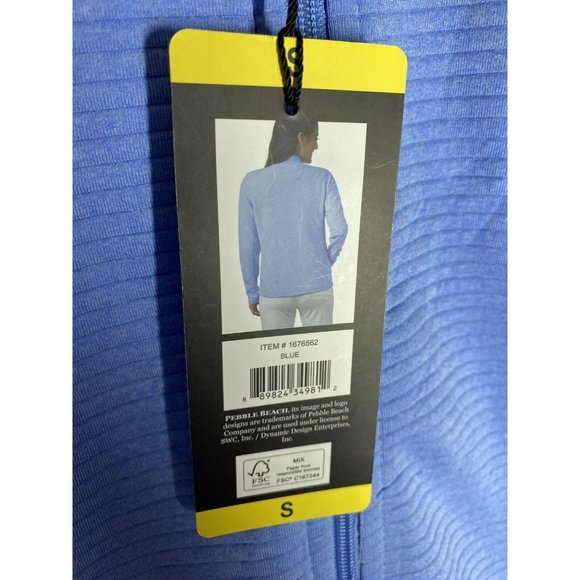 Pebble Beach Womens Jacket Full Zip Quilted Long Sleeve Size Small Ligth Blue - Picture 6 of 9
